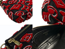 画像をギャラリービューアに読み込む, 新品同様 ルイヴィトン ポシェットアクセソワール タフテッド モノグラム ウルス フィッシャー M45548 ブラック レッド 中古 4b007624