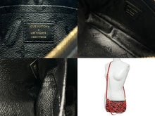 画像をギャラリービューアに読み込む, 新品同様 ルイヴィトン ポシェットアクセソワール タフテッド モノグラム ウルス フィッシャー M45548 ブラック レッド 中古 4b007624