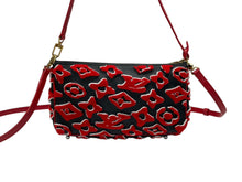 画像をギャラリービューアに読み込む, 新品同様 ルイヴィトン ポシェットアクセソワール タフテッド モノグラム ウルス フィッシャー M45548 ブラック レッド 中古 4b007624