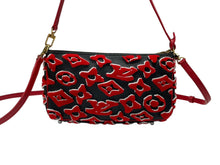 画像をギャラリービューアに読み込む, 新品同様 ルイヴィトン ポシェットアクセソワール タフテッド モノグラム ウルス フィッシャー M45548 ブラック レッド 中古 4b007624