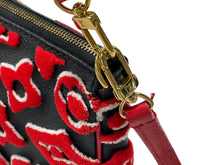 画像をギャラリービューアに読み込む, 新品同様 ルイヴィトン ポシェットアクセソワール タフテッド モノグラム ウルス フィッシャー M45548 ブラック レッド 中古 4b007624