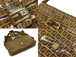 極美品 FENDI フェンディ ズッキーノ柄 マンマバケット ワンショルダー