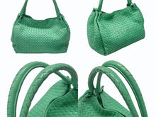 画像をギャラリービューアに読み込む, BOTTEGA VENETA ボッテガヴェネタ イントレチャート ショルダーバッグ WS14311 グリーン レザー スウェード 美品 中古 4b007628