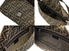 画像をギャラリービューアに読み込む, FENDI フェンディ マンマバケット ワンショルダーバッグ 26424 ズッカ柄 キャンバス レザー ブラウン シルバー金具 美品 中古 4b007629