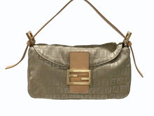 画像をギャラリービューアに読み込む, 極美品 FENDI フェンディ マンマバケット ズッカ柄 ワンショルダーバッグ キャンバス レザー ベージュ ゴールド金具 中古 4b007631