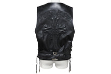 画像をギャラリービューアに読み込む, 極美品 CHROME HEARTS クロムハーツ 6BTN ZIP FRNT VEST レザーベスト サイズM スペシャルオーダー オールドクロス FUCK YOU 中古 4b007635