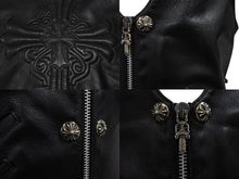 画像をギャラリービューアに読み込む, 極美品 CHROME HEARTS クロムハーツ 6BTN ZIP FRNT VEST レザーベスト サイズM スペシャルオーダー オールドクロス FUCK YOU 中古 4b007635
