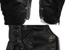 画像をギャラリービューアに読み込む, 極美品 CHROME HEARTS クロムハーツ 6BTN ZIP FRNT VEST レザーベスト サイズM スペシャルオーダー オールドクロス FUCK YOU 中古 4b007635