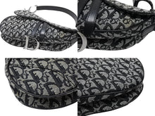 Load image into Gallery viewer, Christian Dior クリスチャンディオール ガリアーノ期 トロッター サドルバッグ ブラック シルバー金具 ロゴ 美品 中古 4b007644