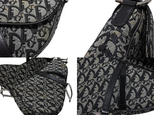Load image into Gallery viewer, Christian Dior クリスチャンディオール ガリアーノ期 トロッター サドルバッグ ブラック シルバー金具 ロゴ 美品 中古 4b007644