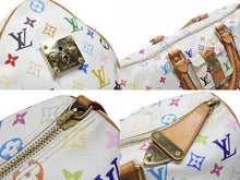 画像をギャラリービューアに読み込む, LOUIS VUITTON ルイヴィトン キーポル45 ボストンバッグ M92641 モノグラム マルチカラー ホワイト 村上隆 美品 中古 4b007645