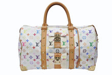 画像をギャラリービューアに読み込む, LOUIS VUITTON ルイヴィトン キーポル45 ボストンバッグ M92641 モノグラム マルチカラー ホワイト 村上隆 美品 中古 4b007645