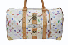 画像をギャラリービューアに読み込む, LOUIS VUITTON ルイヴィトン キーポル45 ボストンバッグ M92641 モノグラム マルチカラー ホワイト 村上隆 美品 中古 4b007645