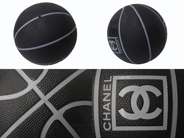 新品未使用 CHANEL シャネル スポーツライン BASKETBALL バスケットボール ココマーク ブラック グレー ゴム ロゴ 7号球 中古 4b000765