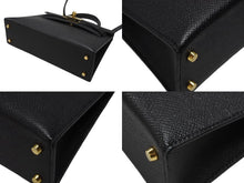 画像をギャラリービューアに読み込む, HERMES エルメス Mini Kelly2 ミニケリー2 ミニハンドバッグ ブラック ヴォーエプソン B刻印 2023年 ゴールド金具 美品 中古 4b007652