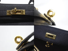 画像をギャラリービューアに読み込む, HERMES エルメス Mini Kelly2 ミニケリー2 ミニハンドバッグ ブラック ヴォーエプソン B刻印 2023年 ゴールド金具 美品 中古 4b007652