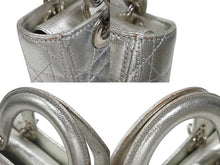 Load image into Gallery viewer, Christian Dior クリスチャンディオール Lady Dior レディディオール スモール 2WAYバッグ カナージュ シルバー シルバー金具 美品 中古 4b007657