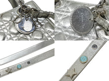 Load image into Gallery viewer, Christian Dior クリスチャンディオール Lady Dior レディディオール スモール 2WAYバッグ カナージュ シルバー シルバー金具 美品 中古 4b007657