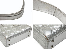 Load image into Gallery viewer, Christian Dior クリスチャンディオール Lady Dior レディディオール スモール 2WAYバッグ カナージュ シルバー シルバー金具 美品 中古 4b007657