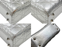 Load image into Gallery viewer, Christian Dior クリスチャンディオール Lady Dior レディディオール スモール 2WAYバッグ カナージュ シルバー シルバー金具 美品 中古 4b007657
