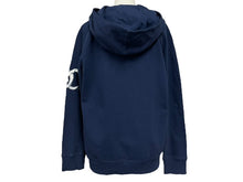 画像をギャラリービューアに読み込む, CHANEL シャネル 2013年 クリスマス限定 ノベルティ C63122K06167 ブルー コットン ラバープリント サイズM 美品 中古 4b007659