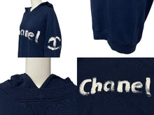 画像をギャラリービューアに読み込む, CHANEL シャネル 2013年 クリスマス限定 ノベルティ C63122K06167 ブルー コットン ラバープリント サイズM 美品 中古 4b007659