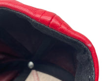 画像をギャラリービューアに読み込む, SUPREME シュプリーム MENACE Ⅱ SOCIETY キャップ 刺繍 レッド ブラック レザー 美品 中古 4b007666