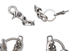 画像をギャラリービューアに読み込む, CHROME HEARTS クロムハーツ ショートクラシックリンク キーリング キーホルダー 2リンク 重量約53.2g シルバー925 美品 中古 4b007671