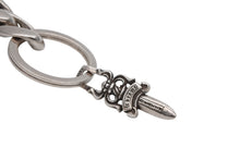 画像をギャラリービューアに読み込む, CHROME HEARTS クロムハーツ ショートクラシックリンク キーリング キーホルダー 2リンク 重量約53.2g シルバー925 美品 中古 4b007671