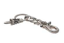 画像をギャラリービューアに読み込む, CHROME HEARTS クロムハーツ ショートクラシックリンク キーリング キーホルダー 2リンク 重量約53.2g シルバー925 美品 中古 4b007671