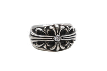画像をギャラリービューアに読み込む, 極美品 CHROME HEARTS クロムハーツ FLRLCRS 1DIA フローラルクロス 1ダイヤリング 重量約17.6g サイズ17.5号 シルバー 中古 4b007678