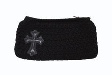 画像をギャラリービューアに読み込む, 極美品 CHROME HEARTS クロムハーツ ジッパーチェンジ ポーチ クロスパッチ レザー カシミヤ シルバー925 ブラック 中古 4b007681