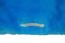 画像をギャラリービューアに読み込む, 新品未使用 CHROME HEARTS クロムハーツ ファーポーチ ダガージップ スクロールラベルロゴ金具 ブルー シルバー925 シルバー金具 中古 4b007682