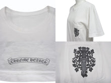 画像をギャラリービューアに読み込む, CHROME HEARTS クロムハーツ ヴァインダガー 半袖Tシャツ サイズS ホワイト ブラック バックプリント コットン 美品 中古 4b007684