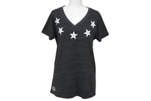 画像をギャラリービューアに読み込む, CHROME HEARTS クロムハーツ 半袖Vネック スタープリントTシャツ グレー ホワイト コットン L 美品 中古 4b007689