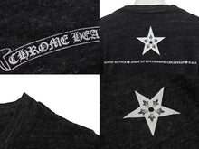 画像をギャラリービューアに読み込む, CHROME HEARTS クロムハーツ 半袖Vネック スタープリントTシャツ グレー ホワイト コットン L 美品 中古 4b007689
