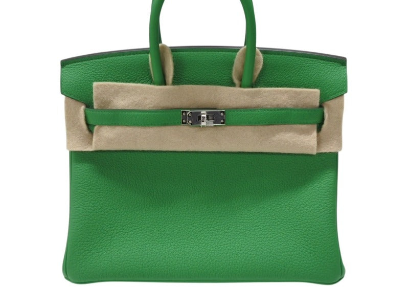 新品未使用 HERMES エルメス ハンドバッグ W刻印 バーキン25 バンブー シルバー金具 トゴ 中古 4b007690