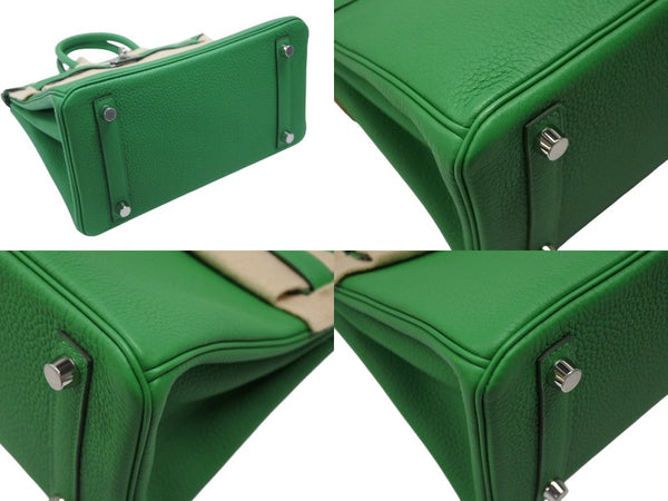 新品未使用 HERMES エルメス ハンドバッグ W刻印 バーキン25 バンブー シルバー金具 トゴ 中古 4b007690