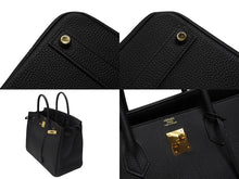 画像をギャラリービューアに読み込む, 新品同様 HERMES エルメス BIRKIN 40 バーキン40 ハンドバッグ トゴ ブラック W刻印 2024年 ゴールド金具 中古 4b007695