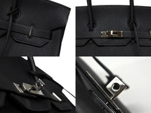 画像をギャラリービューアに読み込む, 極美品 HERMES エルメス Haut a Courroies オータクロア36 ハンドバッグ トゴ ブルーインディゴ シルバー金具 □I刻印 中古 4b007702