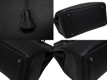 画像をギャラリービューアに読み込む, 極美品 HERMES エルメス Haut a Courroies オータクロア36 ハンドバッグ トゴ ブルーインディゴ シルバー金具 □I刻印 中古 4b007702