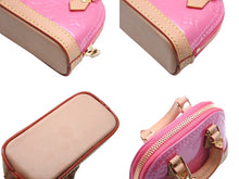 画像をギャラリービューアに読み込む, 極美品 LOUIS VUITTON ルイヴィトン バッグチャーム ミクロアルマ M01706 モノグラム ヴェルニ ピンク ゴールド金具 中古 4b007704
