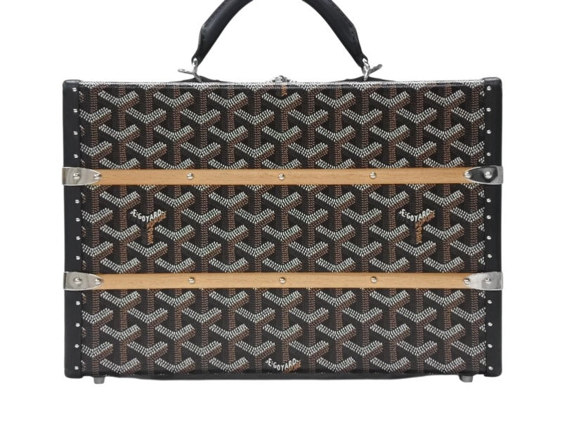 新品同様 GOYARD ゴヤール パラスMM トランクバッグ 定価1,012,000円 ブラック PVC レザー ハンドバッグ 中古 4b007706