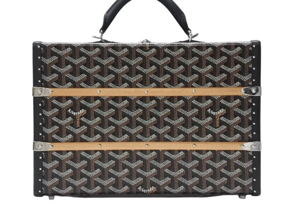 新品同様 GOYARD ゴヤール パラスMM トランクバッグ 定価1,012,000円 ブラック PVC レザー ハンドバッグ 中古 4b007706