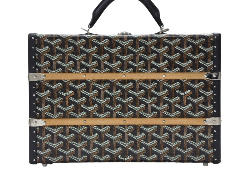 Like new GOYARD Pallas MM trunk bag Regular price 1,012,000 yen Black PVC leather handbag Used 4b007706
