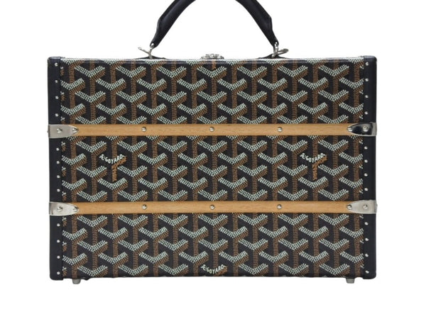 新品同様 GOYARD ゴヤール パラスMM トランクバッグ 定価1,012,000円 ブラック PVC レザー ハンドバッグ 中古 4b007706