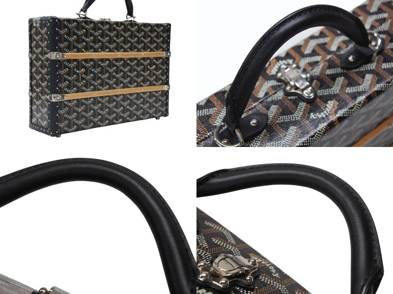 Like new GOYARD Pallas MM trunk bag Regular price 1,012,000 yen Black PVC leather handbag Used 4b007706