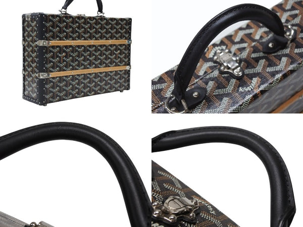 新品同様 GOYARD ゴヤール パラスMM トランクバッグ 定価1,012,000円 ブラック PVC レザー ハンドバッグ 中古 4b007706