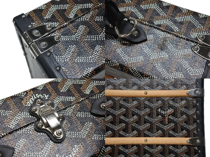 Like new GOYARD Pallas MM trunk bag Regular price 1,012,000 yen Black PVC leather handbag Used 4b007706
