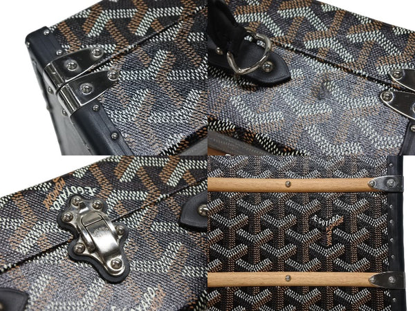新品同様 GOYARD ゴヤール パラスMM トランクバッグ 定価1,012,000円 ブラック PVC レザー ハンドバッグ 中古 4b007706